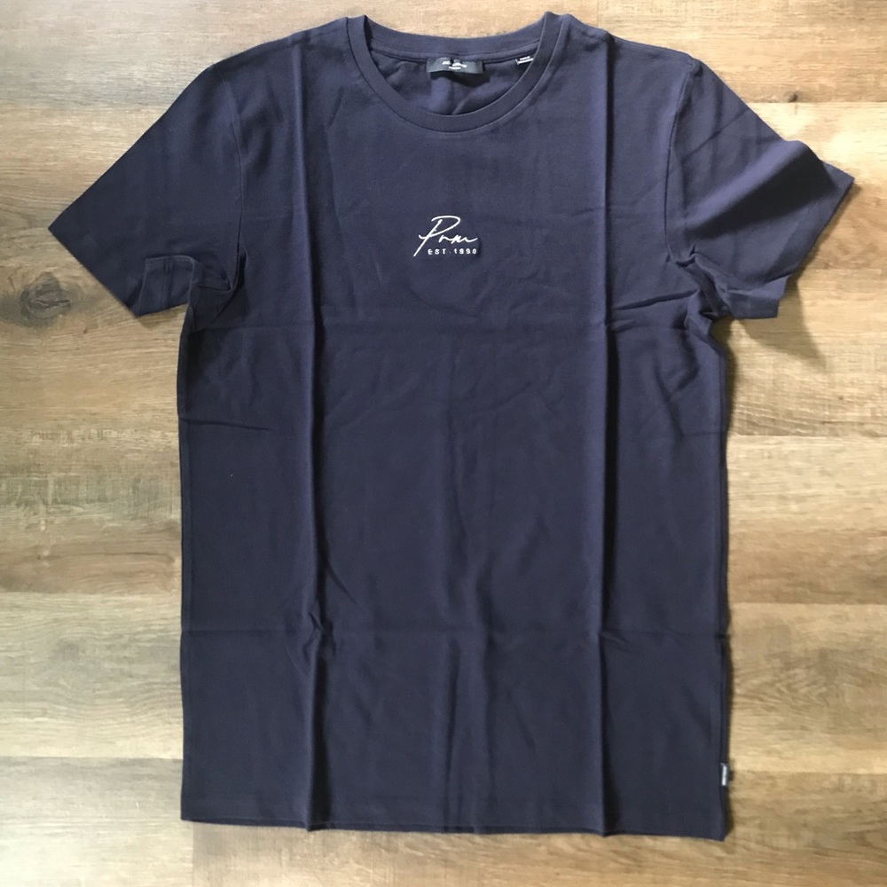 Jack & Jones Premium Pique Crew Neck T-Shirt in Navy - Large
